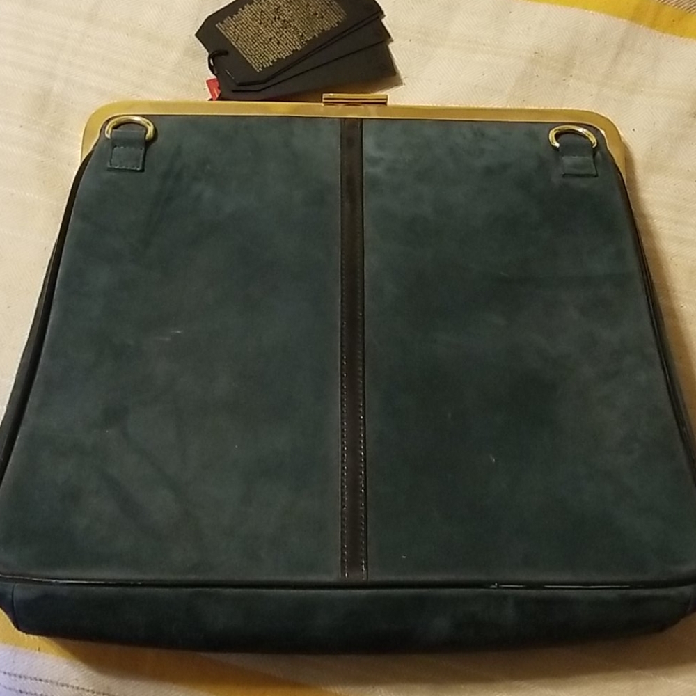 Balmain for H&M Green Suede Handbag - Picture 3 of 5